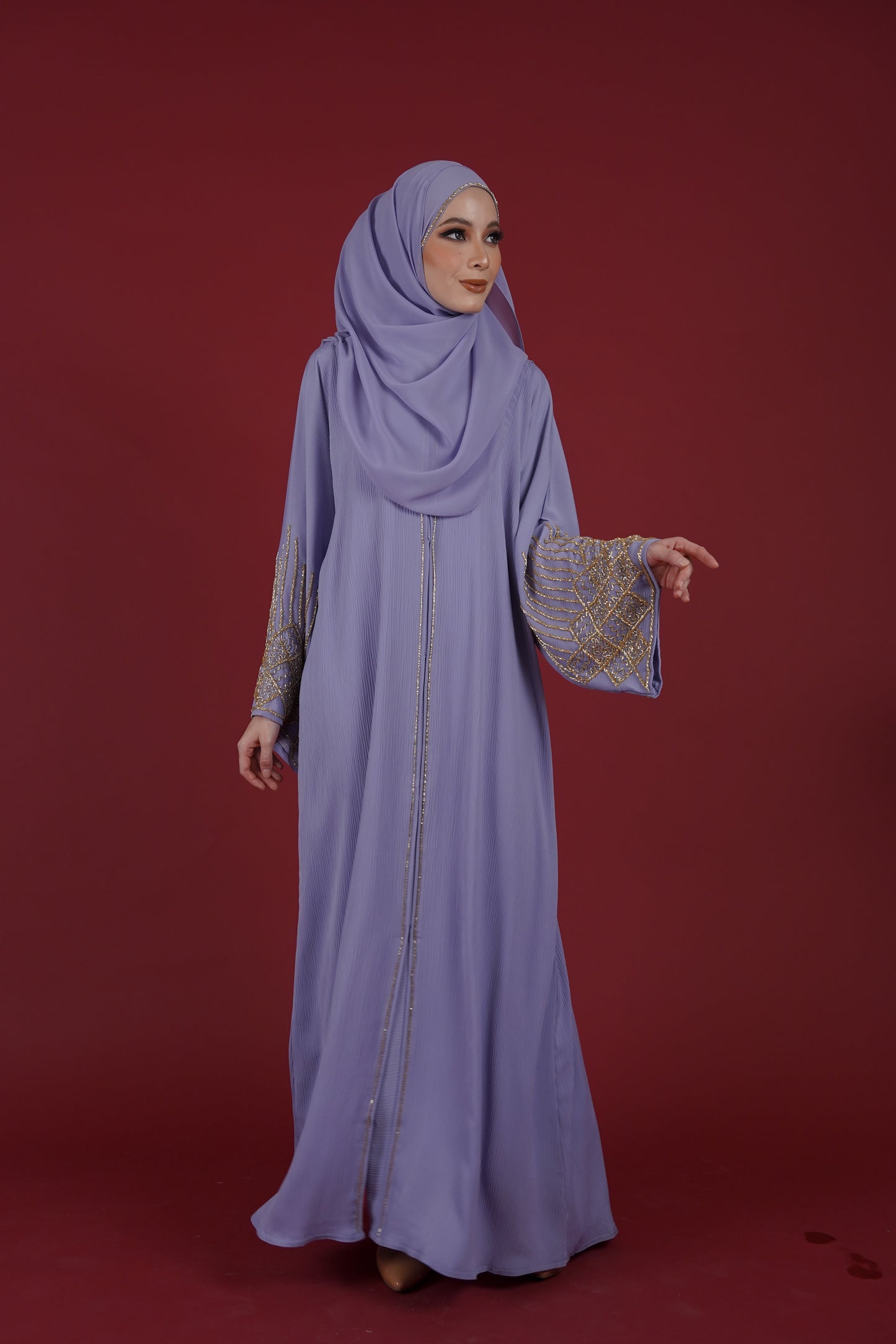 NAWAL ABAYA HEIRLOOM LILAC