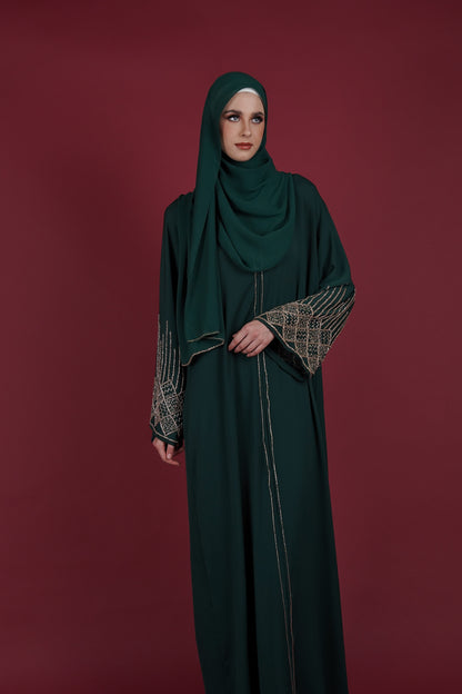 NAWAL ABAYA POSY GREEN