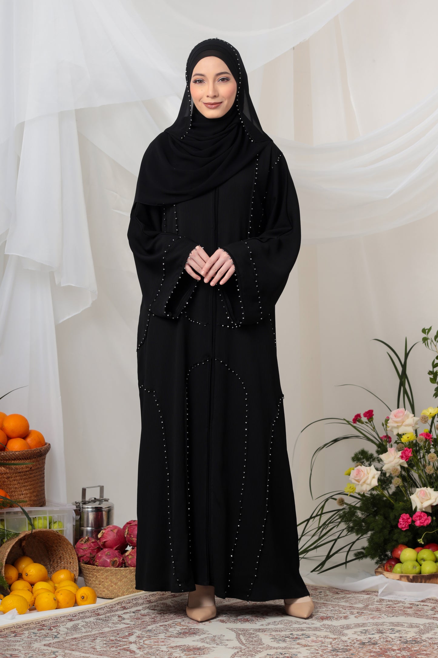 PETRA ABAYA BLACK SILVER