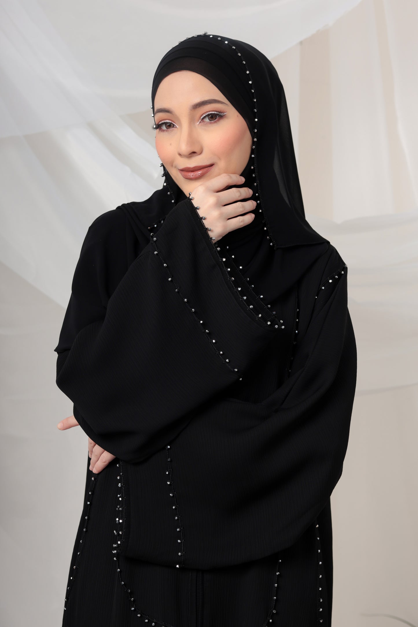 PETRA ABAYA BLACK SILVER