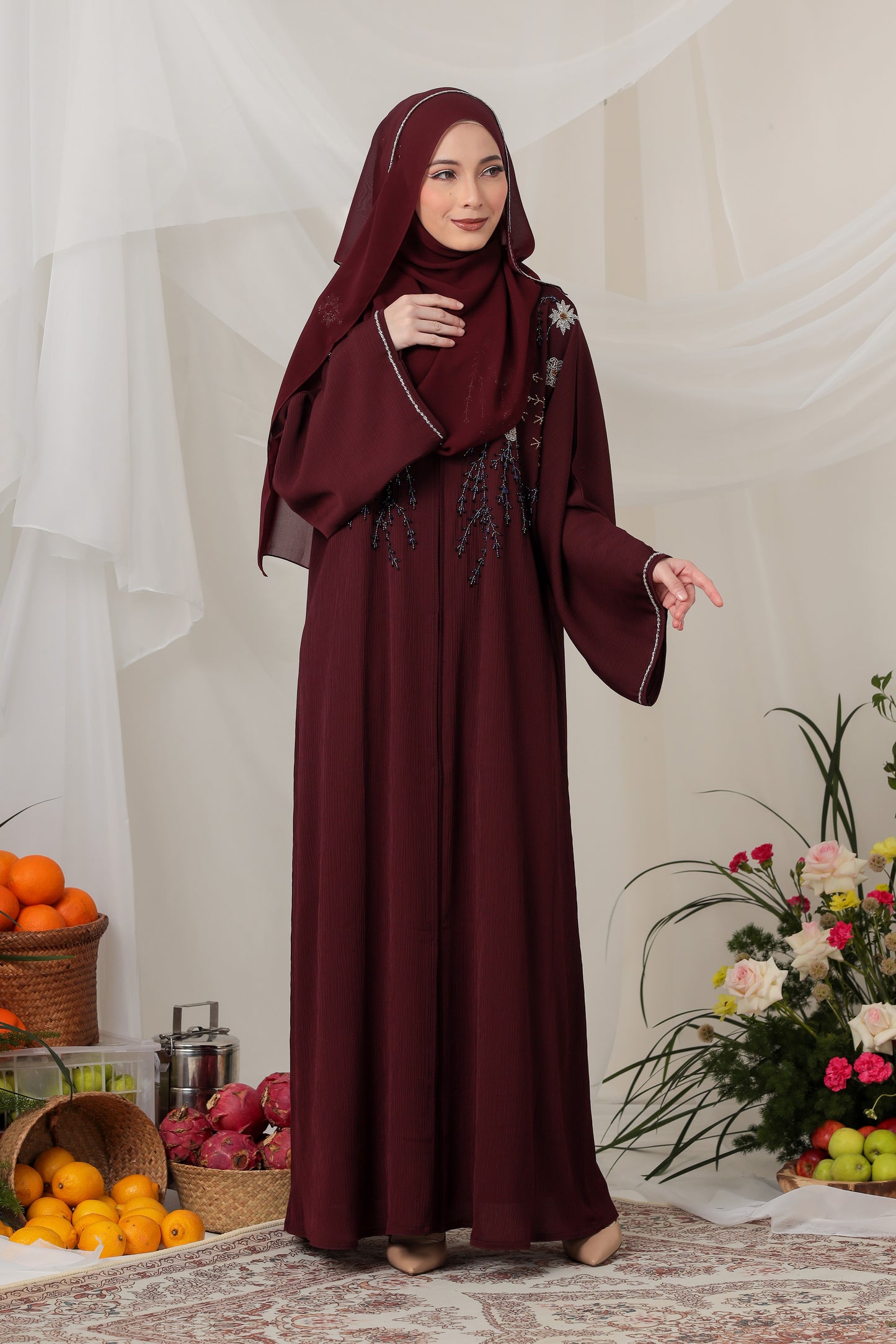 EDREA ABAYA MAROON