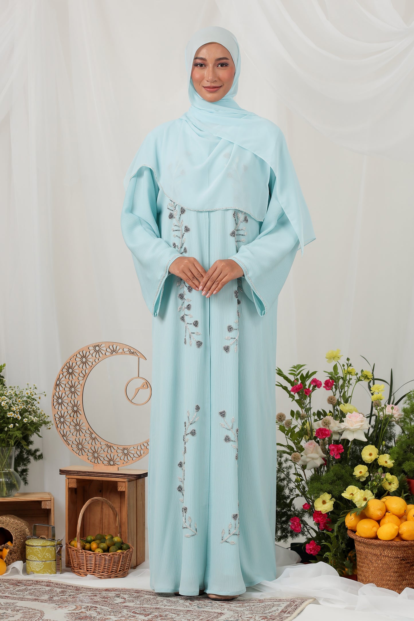 MEHAR ABAYA BABY BLUE