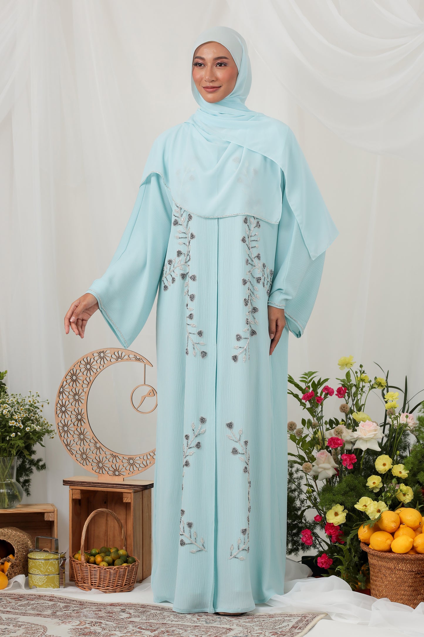 MEHAR ABAYA BABY BLUE