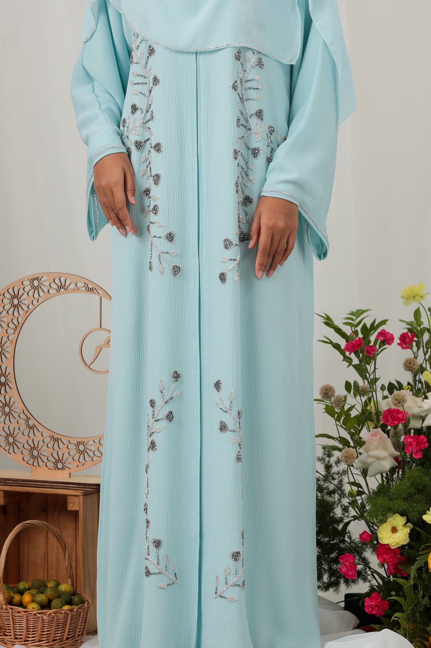 MEHAR ABAYA BABY BLUE