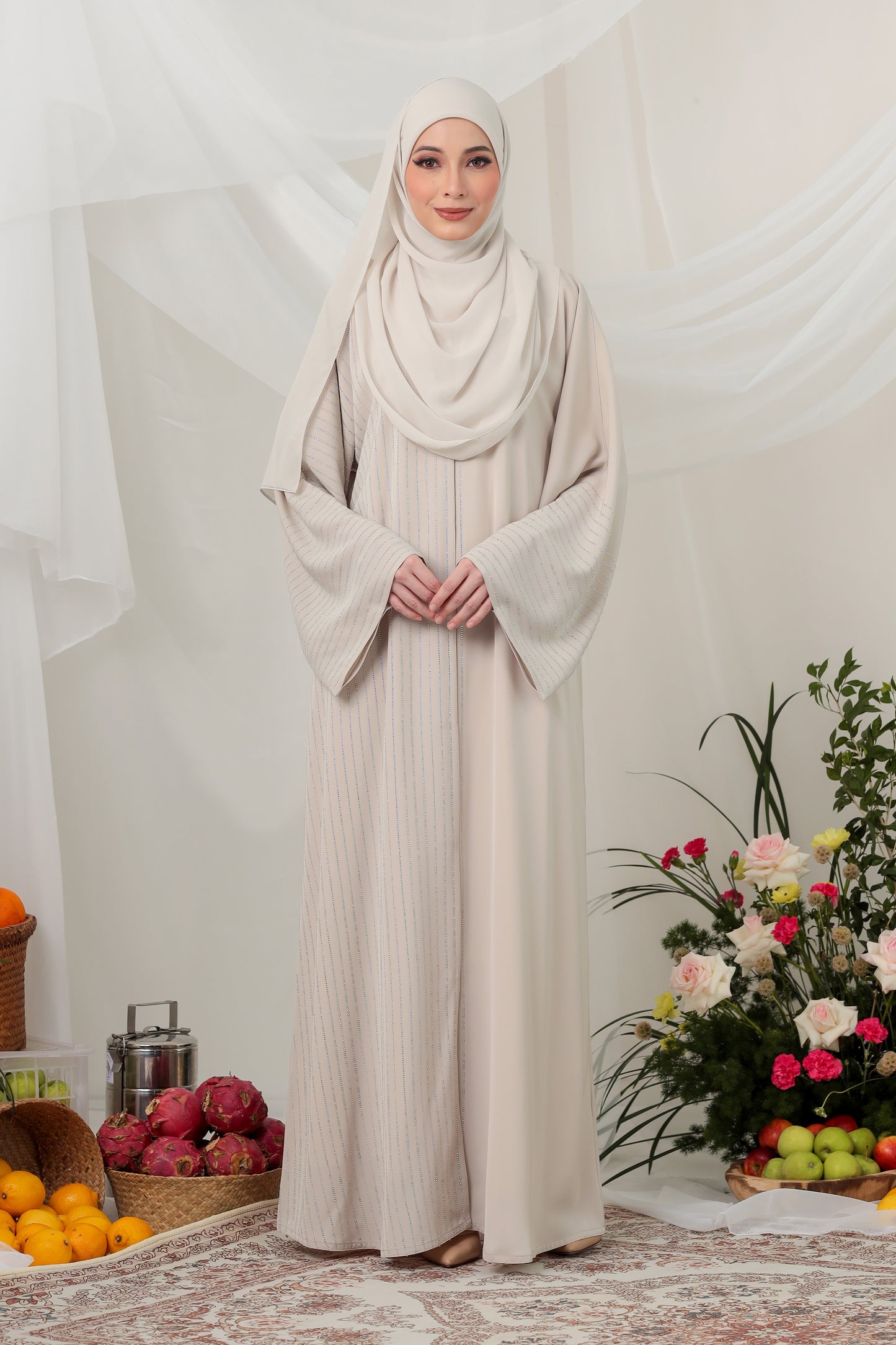 RHEA ABAYA EGGSHELL