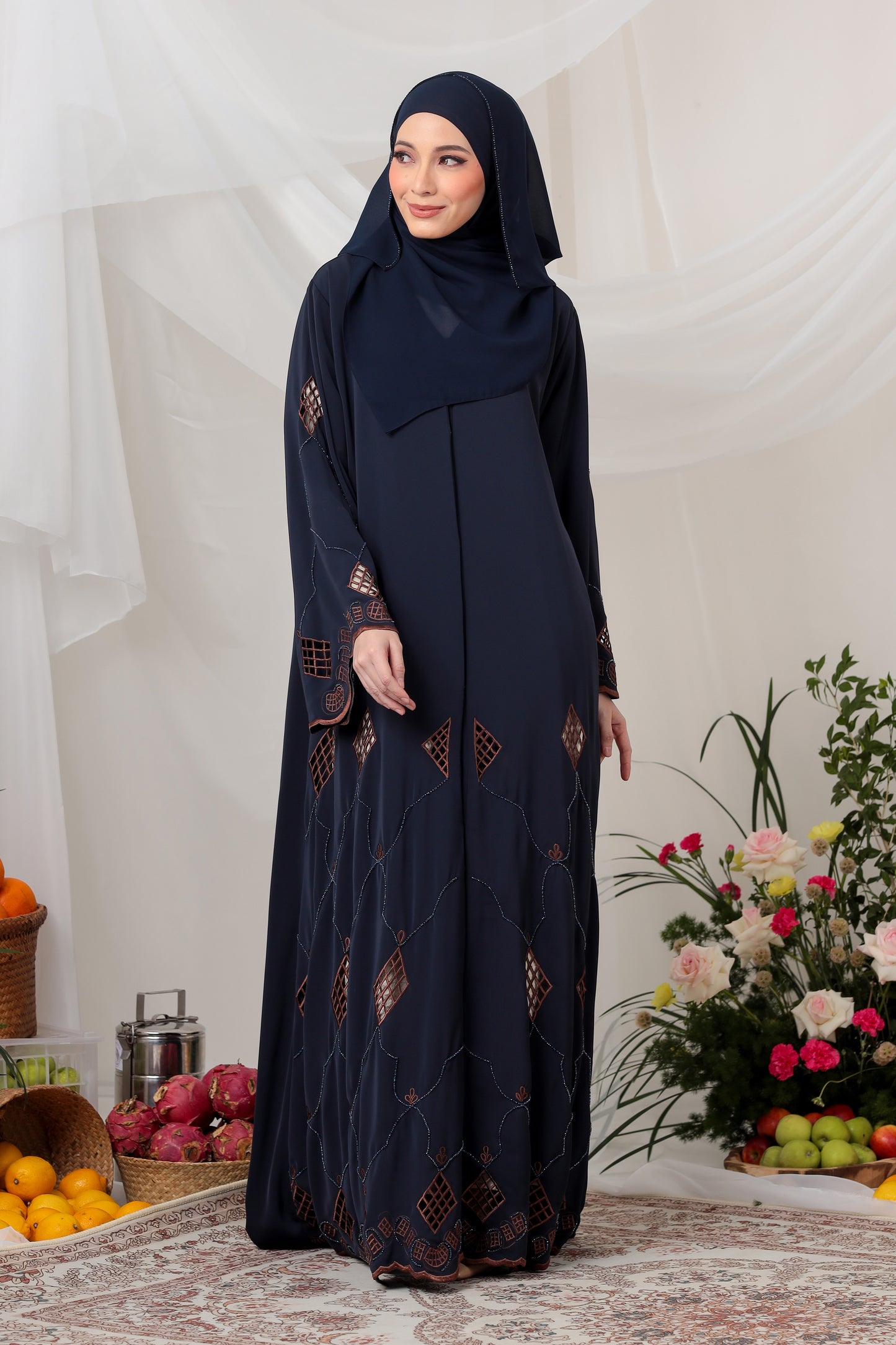 NASREEN ABAYA NAVY BLUE