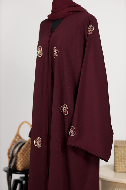 FELORA ABAYA BURGUNDY