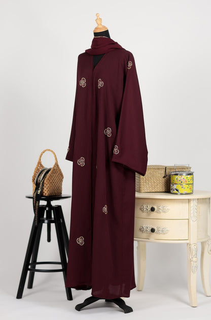 FELORA ABAYA BURGUNDY