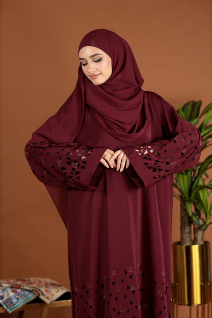 AMEENA ABAYA BURGUNDY