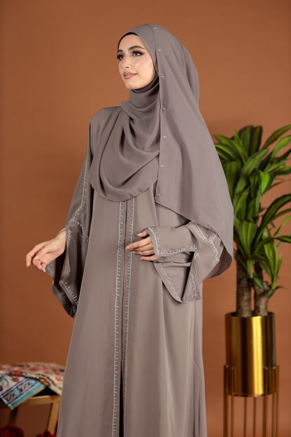 JAMILYA ABAYA TAUPE GREY