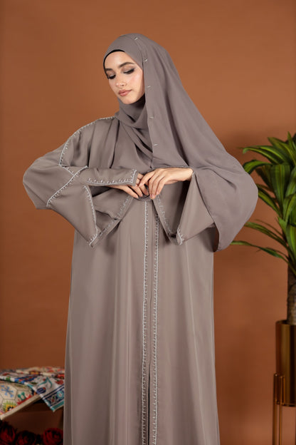 JAMILYA ABAYA TAUPE GREY