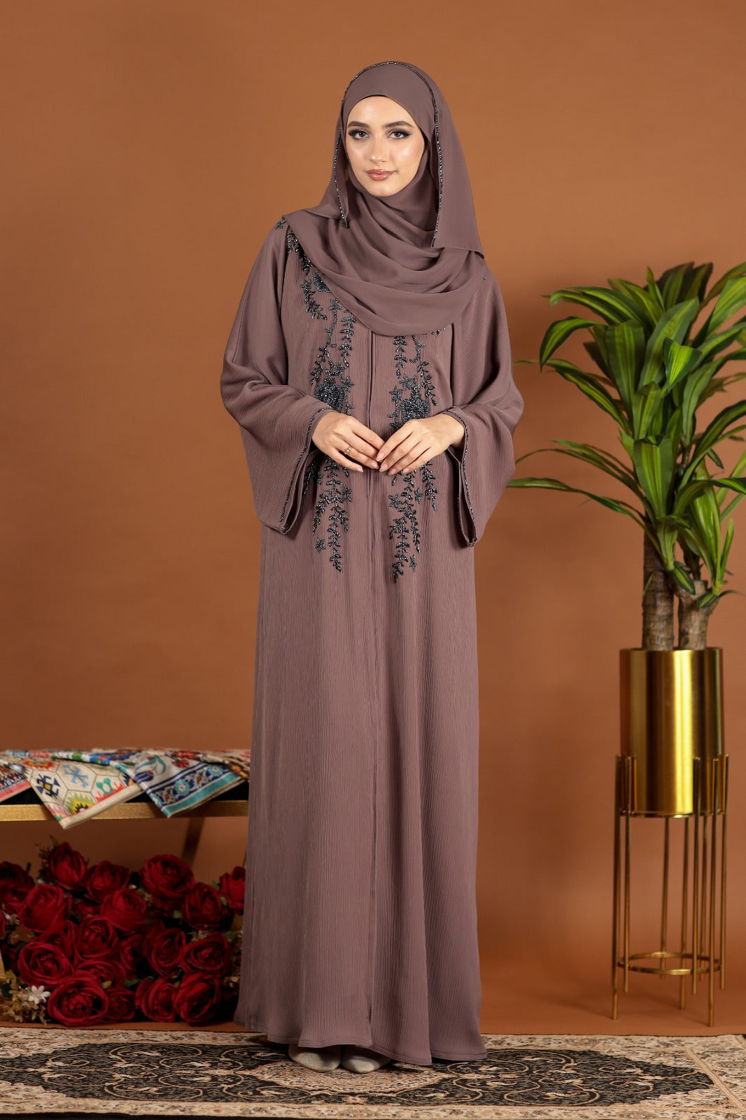 VANIA ABAYA DEEP TAUPE