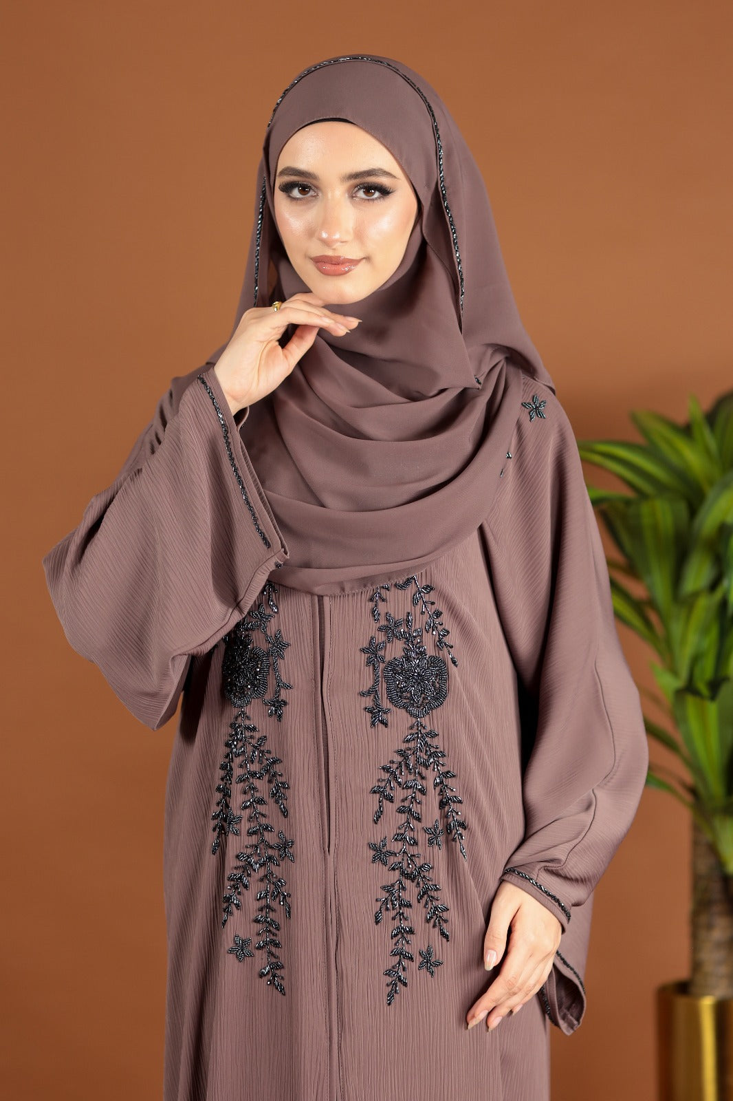 VANIA ABAYA DEEP TAUPE